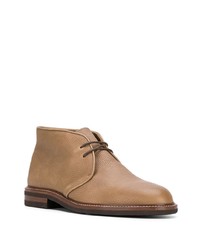 beige Chukka-Stiefel aus Leder von Brunello Cucinelli