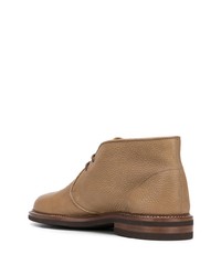 beige Chukka-Stiefel aus Leder von Brunello Cucinelli