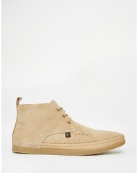 beige Chukka-Stiefel aus Segeltuch von Farah