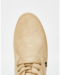 beige Chukka-Stiefel aus Segeltuch von Farah