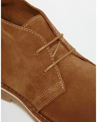 beige Chukka-Stiefel aus Wildleder von Selected