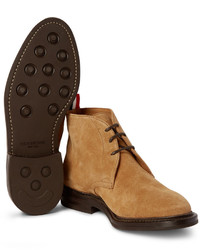 beige Chukka-Stiefel aus Wildleder von Thom Browne