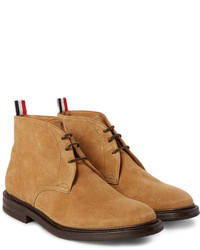 beige Chukka-Stiefel aus Wildleder von Thom Browne