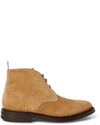 beige Chukka-Stiefel aus Wildleder von Thom Browne