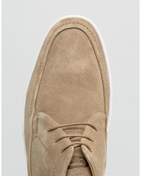 beige Chukka-Stiefel aus Wildleder von Base London