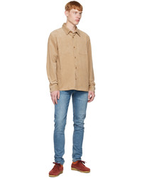 beige Cordlangarmhemd von A.P.C.