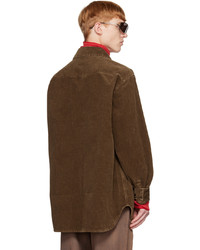 beige Cordlangarmhemd von Acne Studios