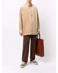 beige Cordlangarmhemd von Acne Studios