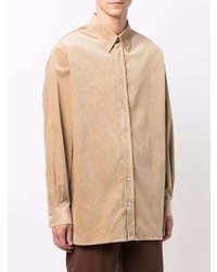 beige Cordlangarmhemd von Acne Studios