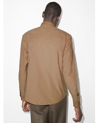 beige Cordlangarmhemd von Ermenegildo Zegna