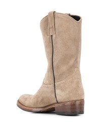 beige Cowboystiefel aus Wildleder von Alberto Fasciani