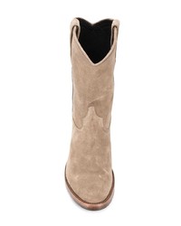 beige Cowboystiefel aus Wildleder von Alberto Fasciani