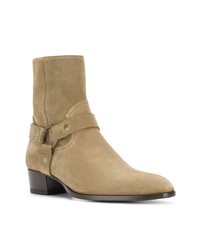 beige Cowboystiefel von Saint Laurent