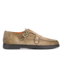 beige Doppelmonks aus Wildleder von Santoni