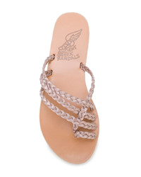 beige flache Sandalen aus Leder von Ancient Greek Sandals