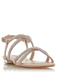 beige flache Sandalen aus Leder von Dune London