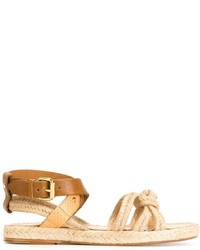 beige flache Sandalen aus Leder von Etoile Isabel Marant