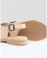 beige flache Sandalen aus Leder von Sol Sana