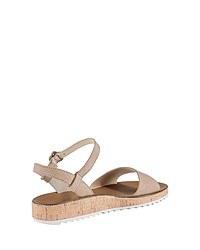 beige flache Sandalen aus Leder von Paul Green