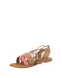 beige flache Sandalen aus Leder von Superdry