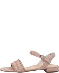 beige flache Sandalen aus Wildleder von Paul Green