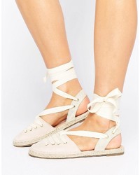 beige flache Sandalen von Head Over Heels