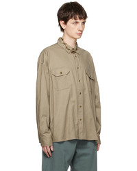 beige Flanell Langarmhemd von Acne Studios