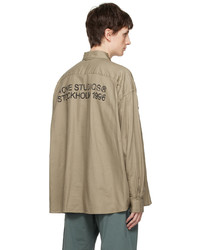 beige Flanell Langarmhemd von Acne Studios