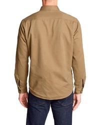 beige Flanell Langarmhemd von Eddie Bauer