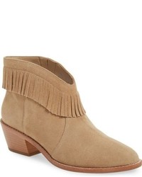 beige Stiefeletten mit Fransen