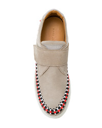 beige geflochtene niedrige Sneakers von Marc Jacobs