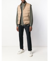 beige gesteppte ärmellose Jacke von Brunello Cucinelli