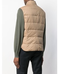 beige gesteppte ärmellose Jacke von Brunello Cucinelli