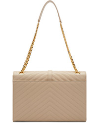 beige gesteppte Ledertaschen von Saint Laurent