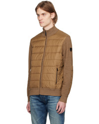 beige gesteppter Pullover mit einem Reißverschluß von Polo Ralph Lauren