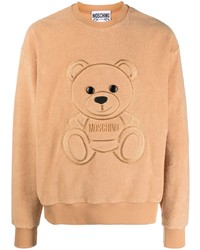 beige gestepptes Fleece-Sweatshirt