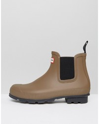 beige Gummi Chelsea Boots von Hunter