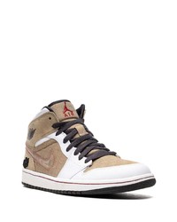 beige hohe Sneakers aus Leder von Jordan