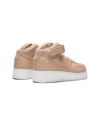 beige hohe Sneakers aus Leder von Nike