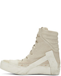 beige hohe Sneakers aus Leder von Boris Bidjan Saberi