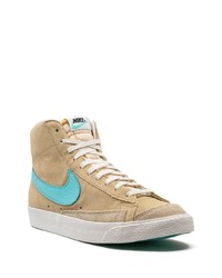 beige hohe Sneakers aus Leder von Nike