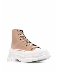 beige hohe Sneakers aus Leder von Alexander McQueen