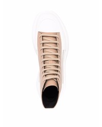 beige hohe Sneakers aus Leder von Alexander McQueen