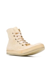 beige hohe Sneakers aus Leder von A Diciannoveventitre