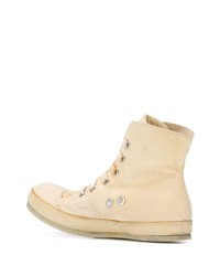 beige hohe Sneakers aus Leder von A Diciannoveventitre