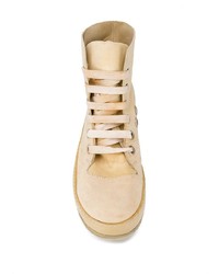 beige hohe Sneakers aus Leder von A Diciannoveventitre