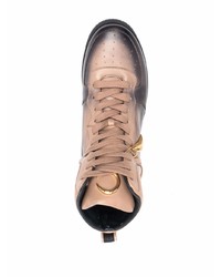 beige hohe Sneakers aus Leder von Roberto Cavalli