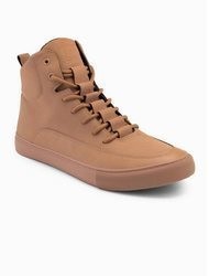 beige hohe Sneakers aus Leder von OMBRE