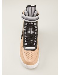 beige hohe Sneakers aus Leder von Nike