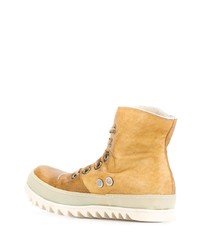 beige hohe Sneakers aus Leder von A Diciannoveventitre